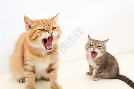 生气的猫吼叫的猫咪背景
