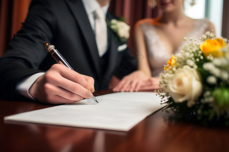婚礼誓言签署婚姻誓言背景