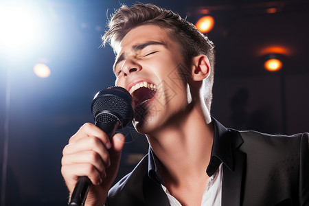 上歌唱的男士背景图片
