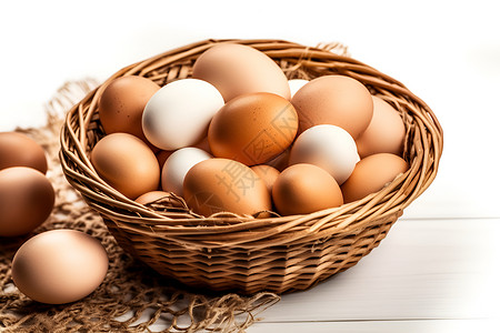 一篮子鸡蛋背景图片