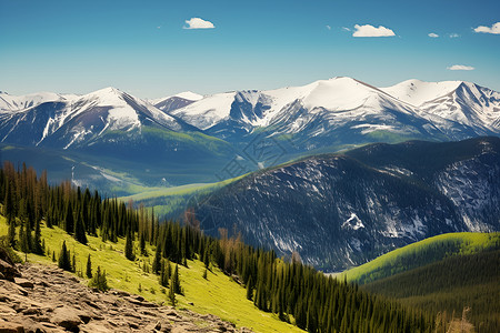 自然的冰雪山脉奇观背景图片