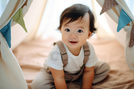 甜美笑容的小婴儿背景图片