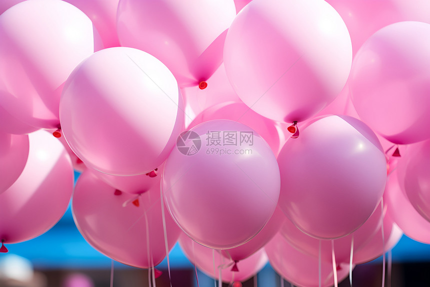 粉色气球的节日庆典图片