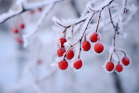 寒冷户外的浆果背景图片