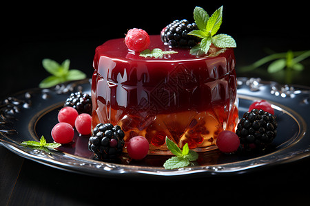 甜品制作精美制作的果冻蛋糕背景
