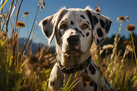 忠诚伴侣的斑点犬背景图片