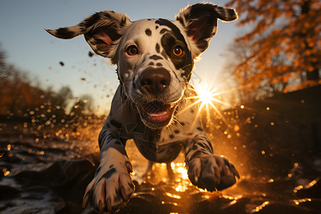 呆萌可爱的斑点犬背景图片