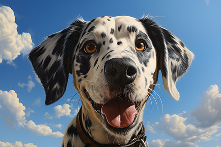 聪明伶俐的斑点犬背景图片