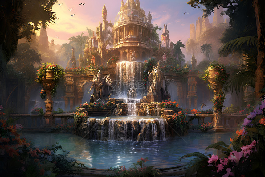梦幻的喷泉世界图片