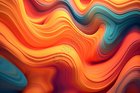 彩色速度曲线彩色抽象流动曲线插画