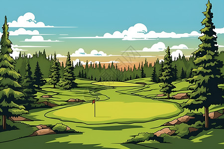 卡通风格的森林背景图片