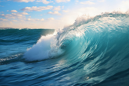 海洋中有一大波浪背景图片