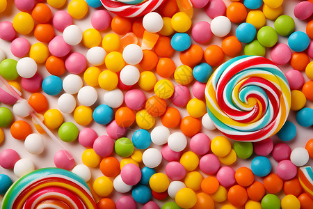 彩虹糖果美味糖豆白高清图片
