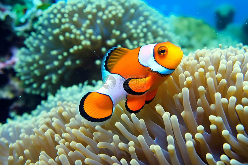海底世界的小丑鱼图片