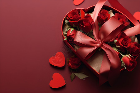 花束礼盒浪漫的节日玫瑰背景
