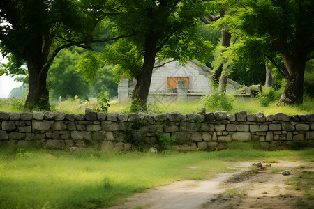 ​田园风光中的家园背景图片