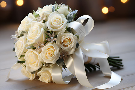 浪漫的白玫瑰花球背景图片