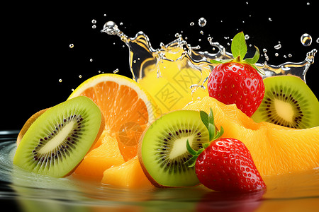 清洗中的美味水果背景图片