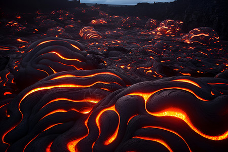 火山夜景背景图片