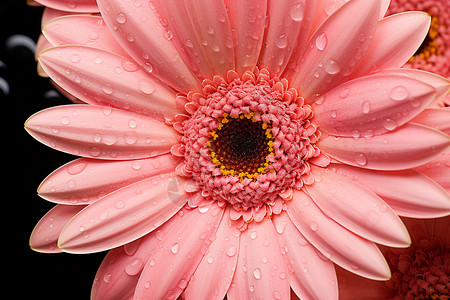 粉色水珠元素花瓣上的水珠背景