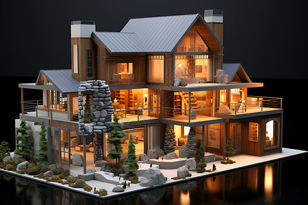 住宿业美丽的房屋模型设计图片