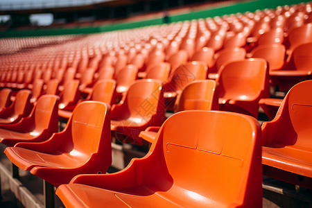 观赛球场的橙色座椅背景