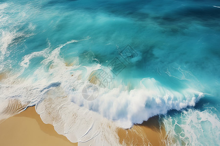 海滩上的浪花背景图片