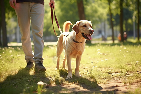 泉城公园动物晨间散步的狗狗背景