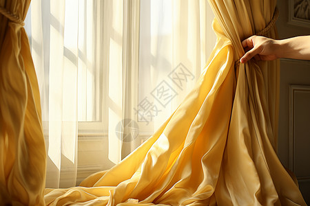 金色的窗帘背景图片