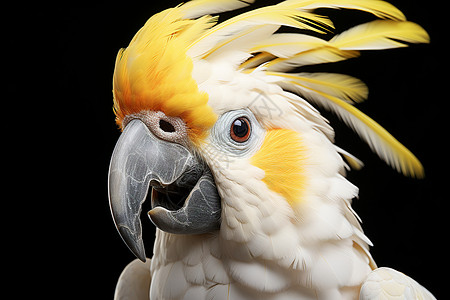 白色黄冠鹦鹉背景图片