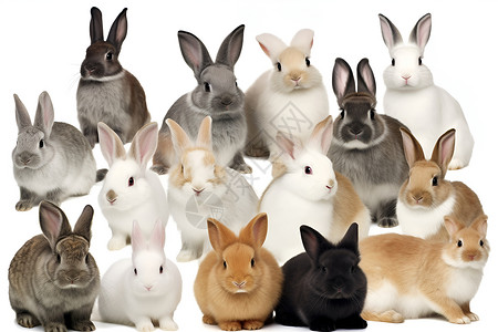 白色背景中的兔子背景图片
