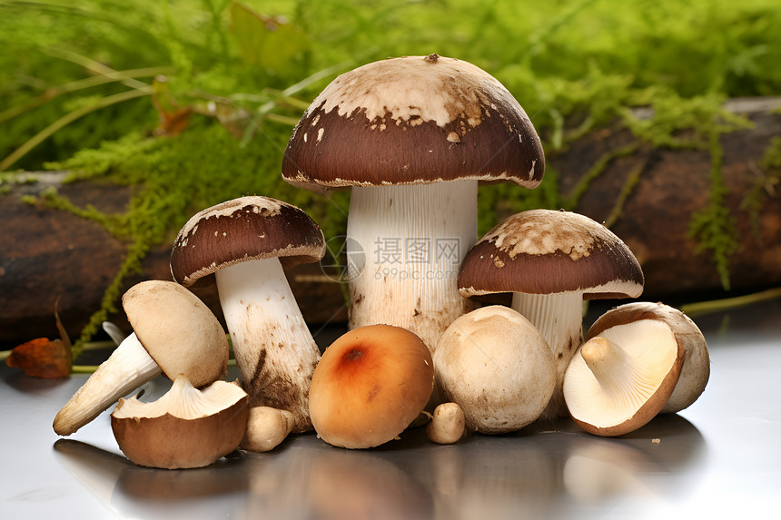 桌面上美味的蘑菇图片
