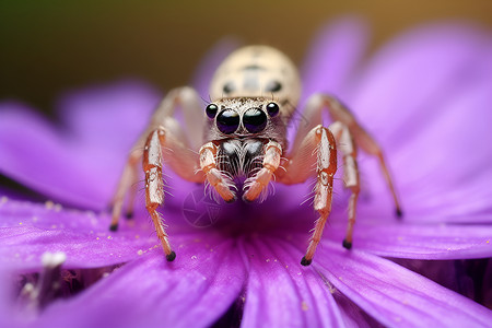 花朵上的野生蜘蛛背景图片