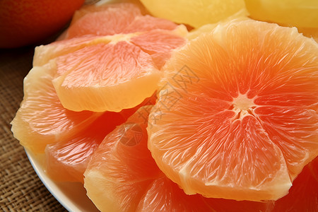 夏日清新柚子图清新夏日的多汁柚子背景