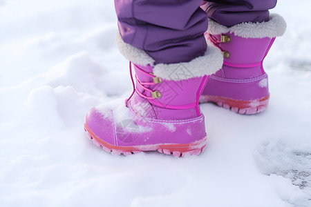 欢乐玩雪的小女孩背景图片