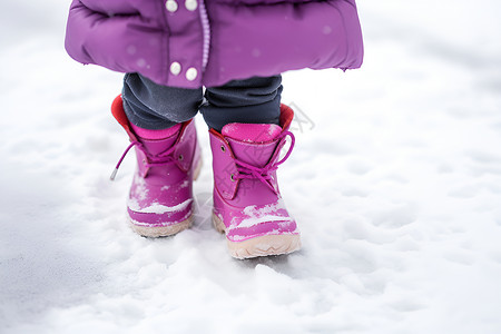 冬日乐趣玩雪的小女孩背景图片