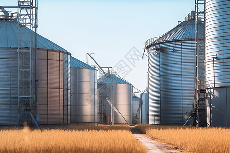 粮食仓储乡村农业仓储的粮仓背景