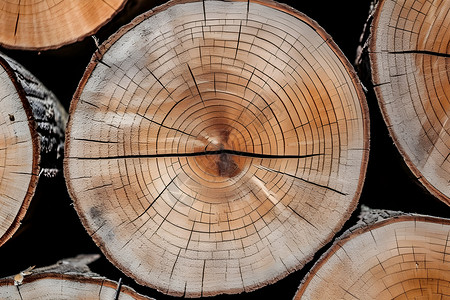 堆放的原木木材背景图片