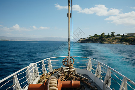 安全绳索户外船只上的栏杆背景