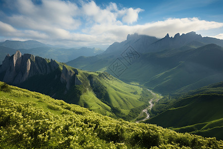 美丽的绿色群山背景图片