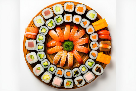 寿司餐饮优惠券美味诱人的日式寿司背景
