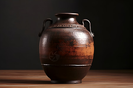 古老陶瓷花盆古老的陶制酒坛背景
