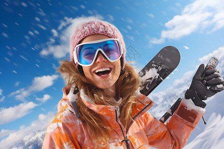 冬日滑雪背景图片