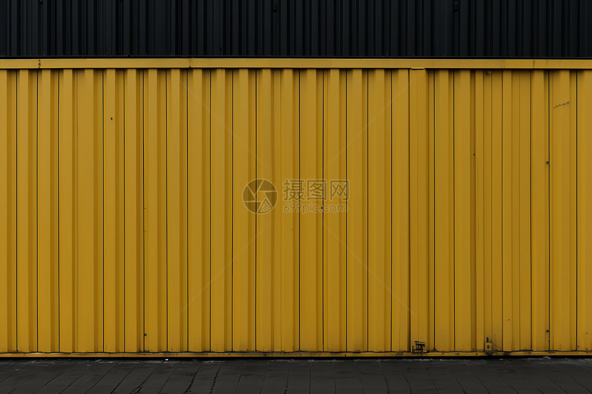 黄色的金属仓房背景图片