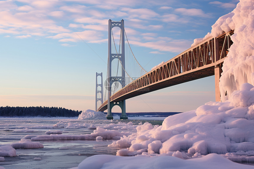 冬日冰雪之桥图片