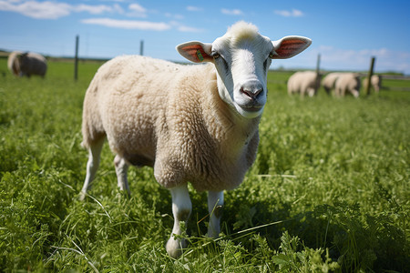 田园中的绵羊背景图片