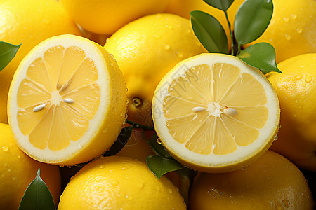 采摘柠檬天然芳香的柠檬水果背景
