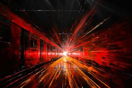 手绘艺术的黑暗地铁隧道插图背景图片