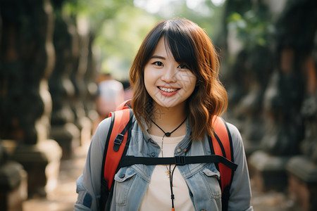 充满活力的女大学生背景图片