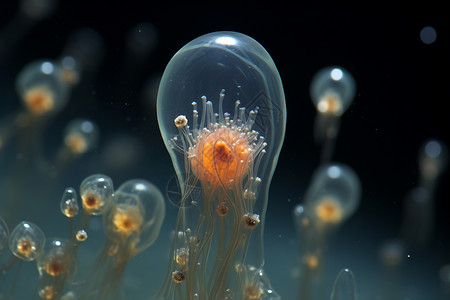 微生物的水母群高清图片